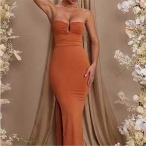 Oh Polly Maxi burnt orange dress size 14 NWT bodycon vacations resort wedding